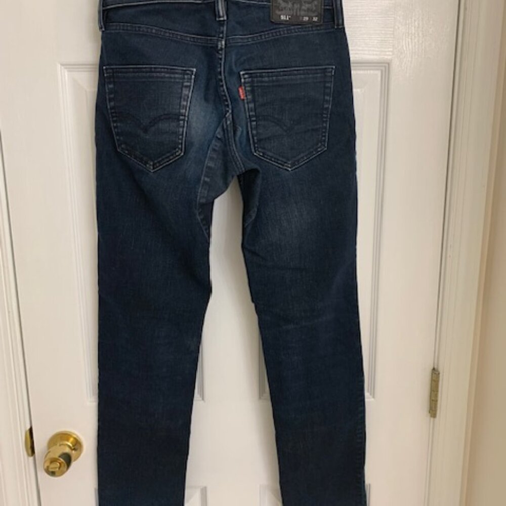 Men's LEVI'S 511 29x32 Skinny Slim Blue Black Jeans - Picture 8 of 9